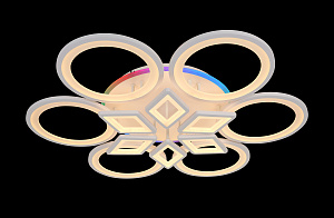 Светодиодная люстра 1400/6+6 RGB WH