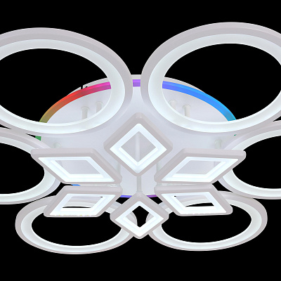 Светодиодная люстра 1400/6+6 RGB WH
